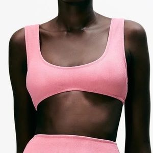 Zara pink bikini top / structured bikini top / size small